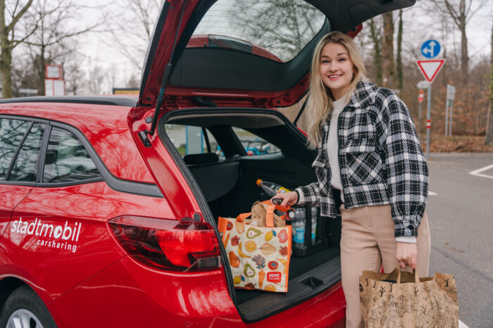 Unterwegs mit dem Stadtmobil: Einkaufen für die Hausparty